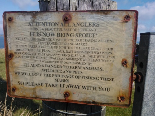 Angler Warning Sign
